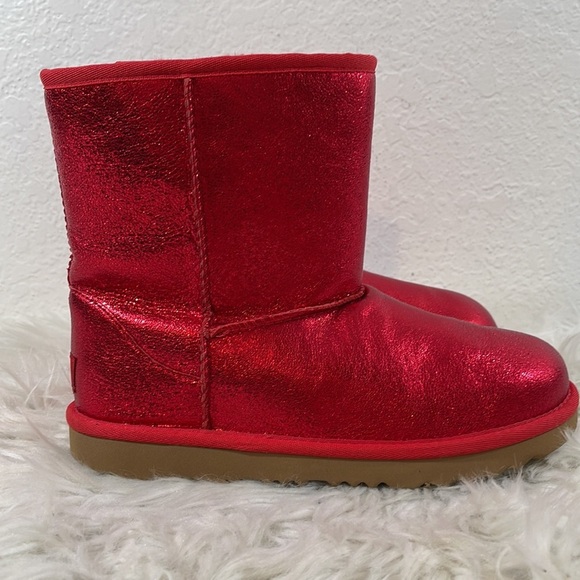 UGG RED METALLIC CLASSIC SHORT BOOTS SIZE 6 NEW - Picture 7 of 13